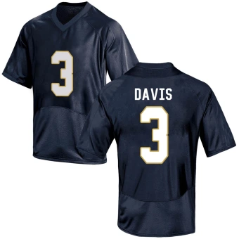 Men's Notre Dame Fighting Irish Avery Davis Football Jersey - Game Navy Blue