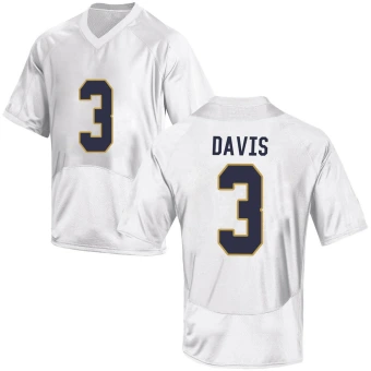 Men's Notre Dame Fighting Irish Avery Davis Football Jersey - Game White