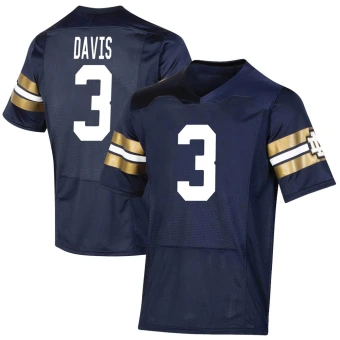 Men's Notre Dame Fighting Irish Avery Davis Replica 2021 Shamrock Series Football Jersey - Premier Navy