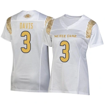 Women's Notre Dame Fighting Irish Avery Davis 2022 Shamrock Series Jersey - Replica White