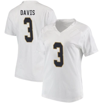 Women's Notre Dame Fighting Irish Avery Davis Football Jersey - Replica White